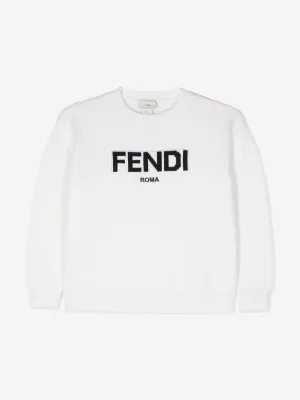 Fendi Kids Wool Knit Jumper in White