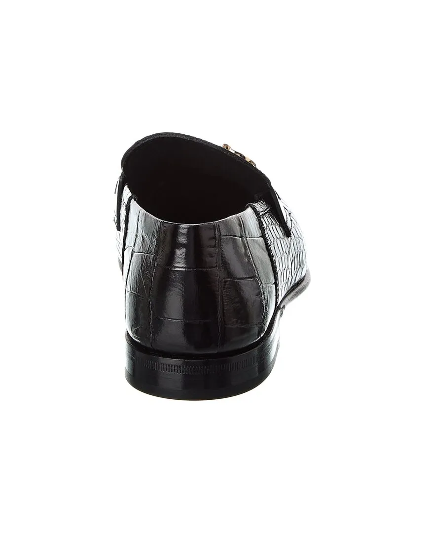Ferragamo Ottone Croc-Embossed Leather Loafer