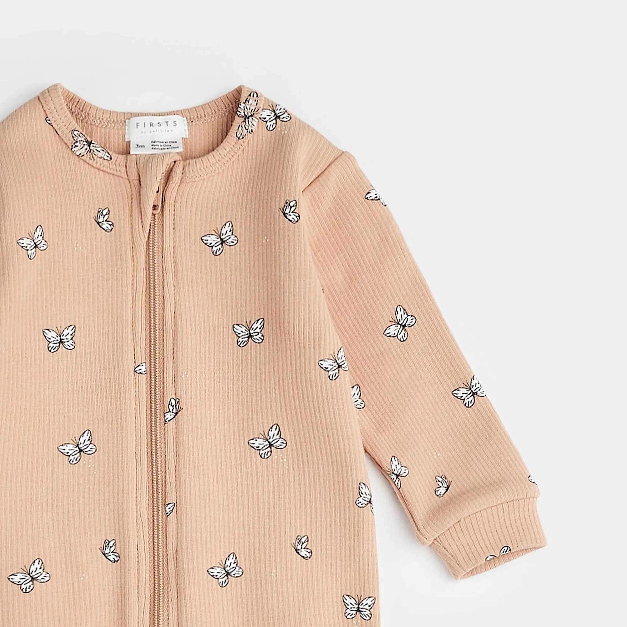 FIRSTS Butterfly Print on Ribbed Sirocco Footed Sleeper