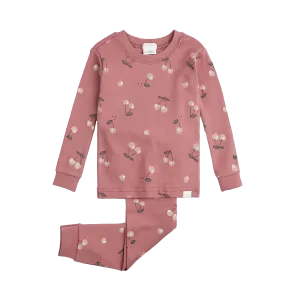 FIRSTS Cherry Print on Jazzberry Ground Infant PJ Set