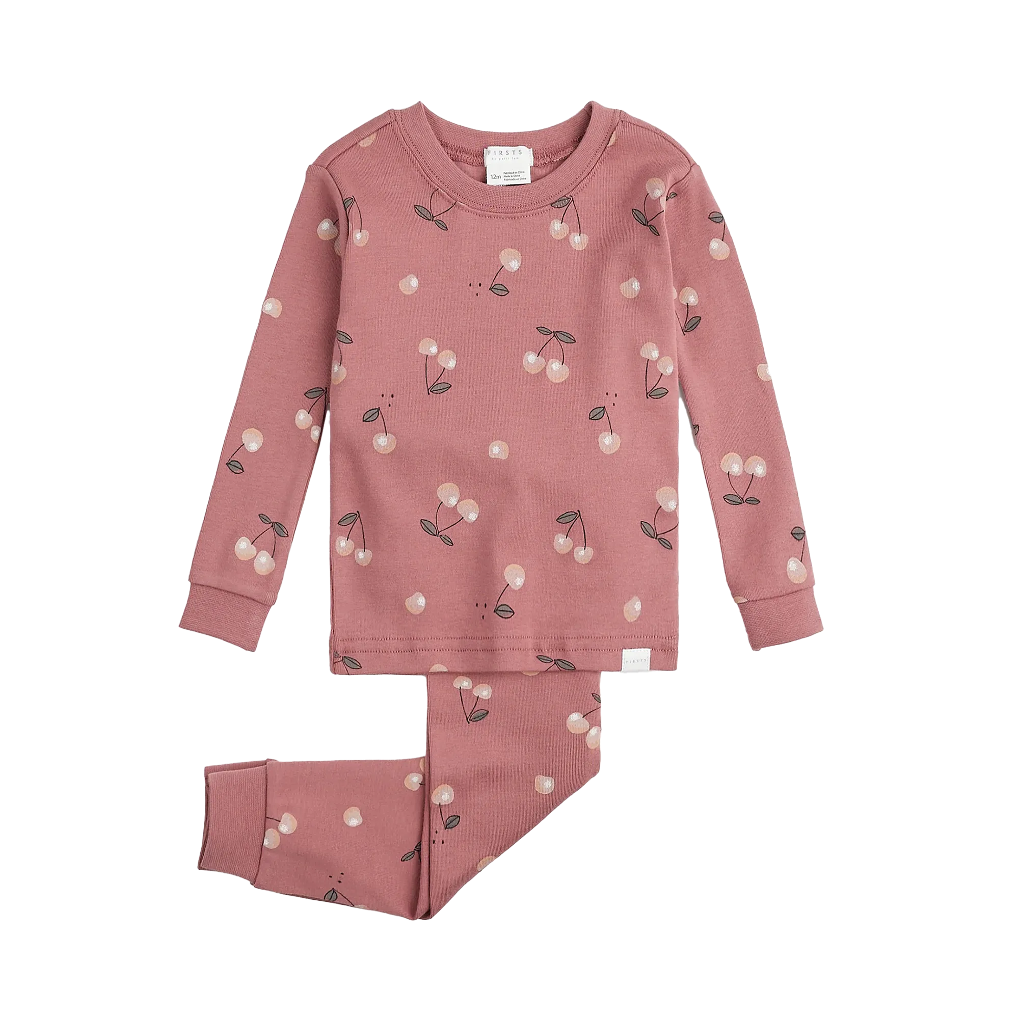FIRSTS Cherry Print on Jazzberry Ground Infant PJ Set