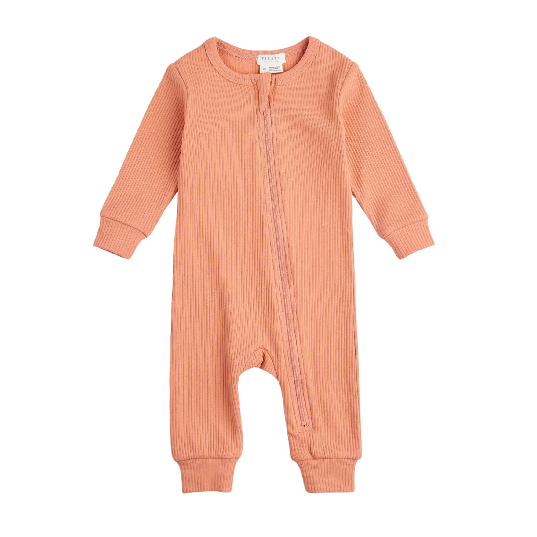 FIRSTS Fiery Coral Modal Rib on Coral Sleeper
