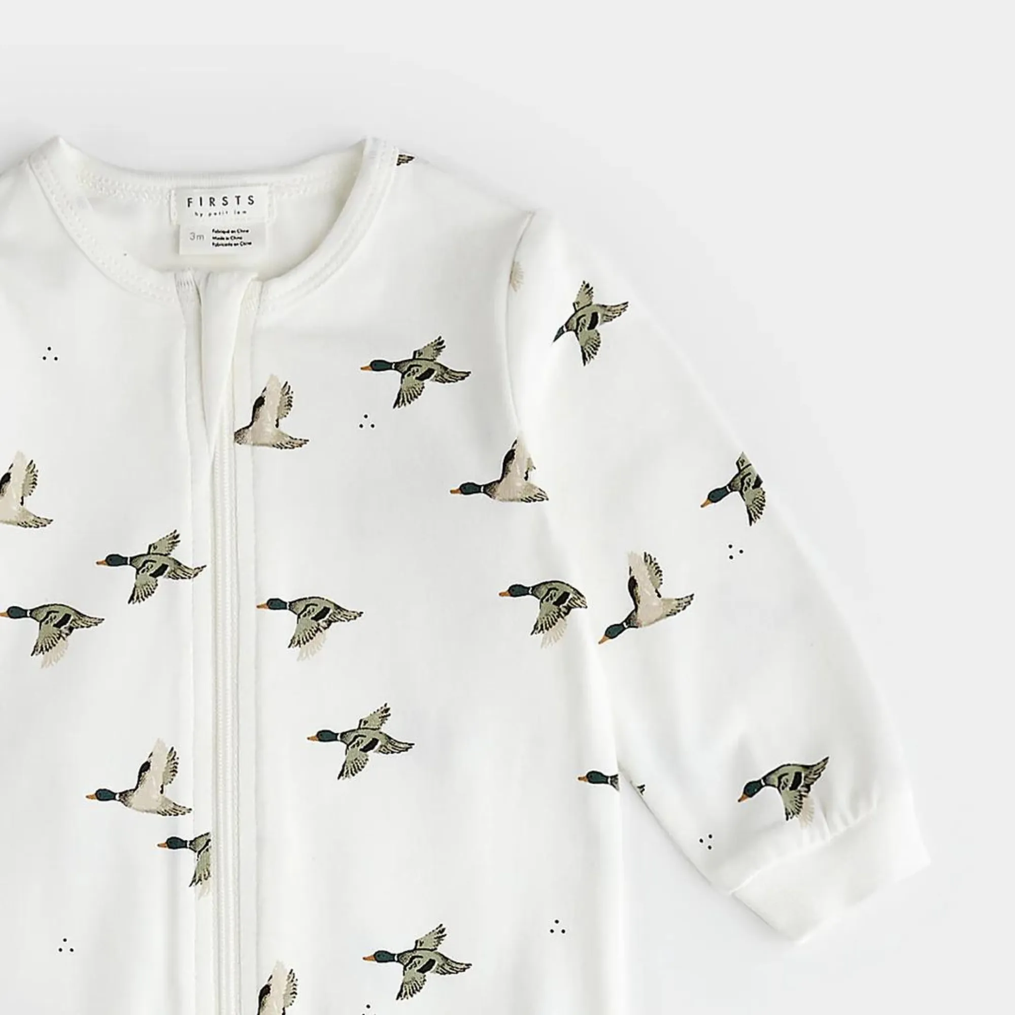 FIRSTS Mallard Print on Off-White Sleeper