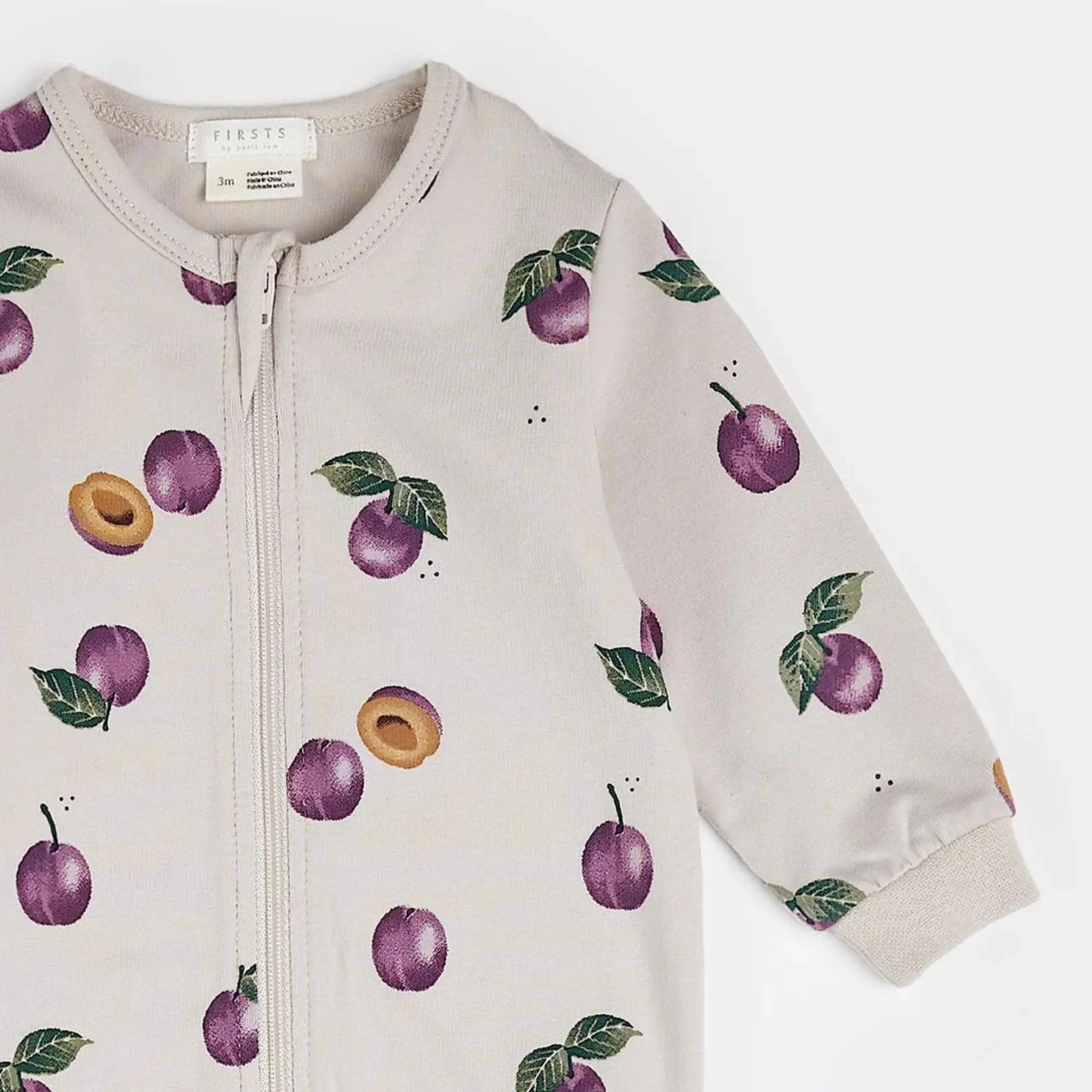 FIRSTS Plums Print on Creme Sleeper