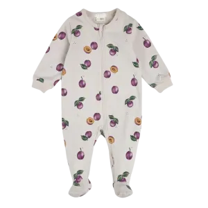 FIRSTS Plums Print on Creme Sleeper