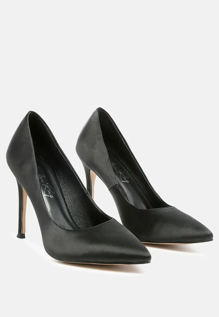 fizzy goblet satin stiletto pumps London Rag