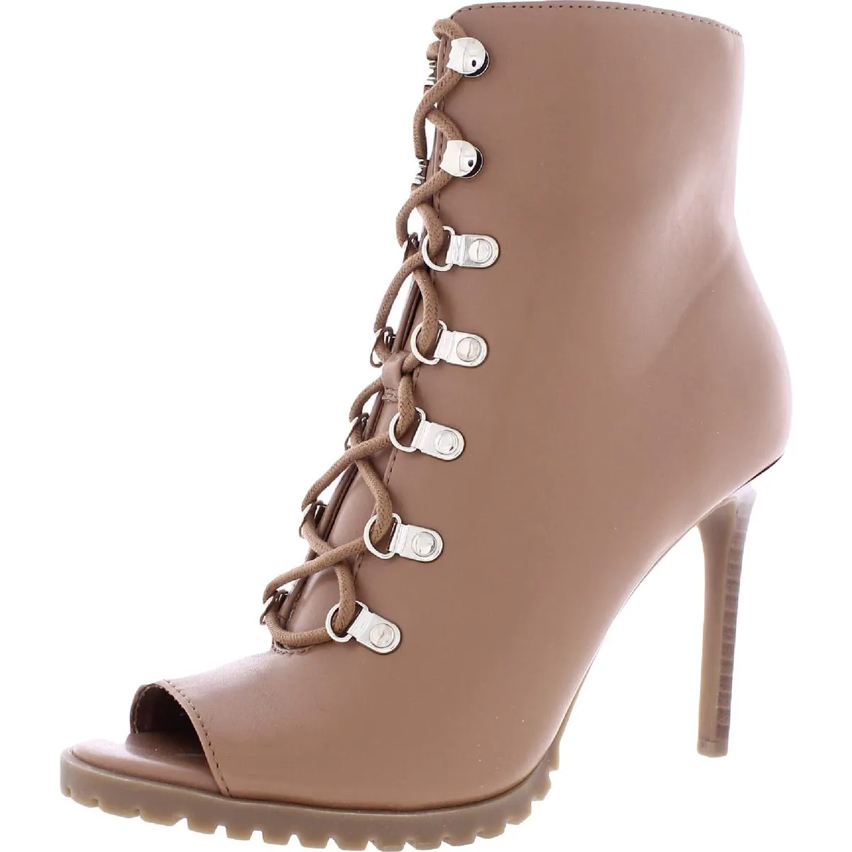 Florita Womens Zipper Zip Up Lace-Up Heels