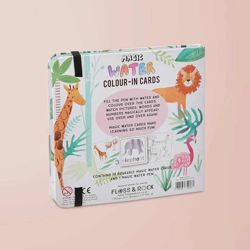 Floss & Rock Magic Colour-In Cards, Jungle  with Georgie Giraffe Soft Toy