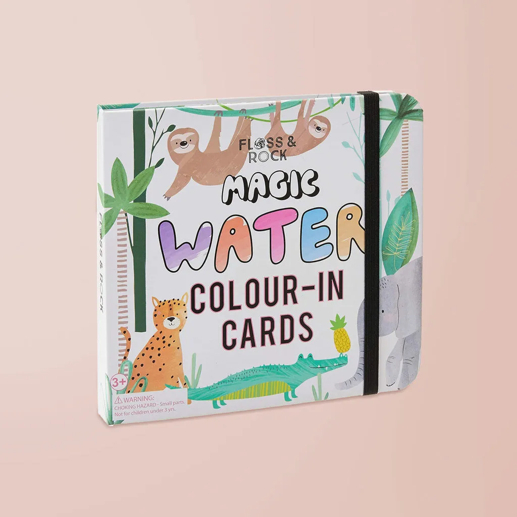 Floss & Rock Magic Colour-In Cards, Jungle  with Georgie Giraffe Soft Toy