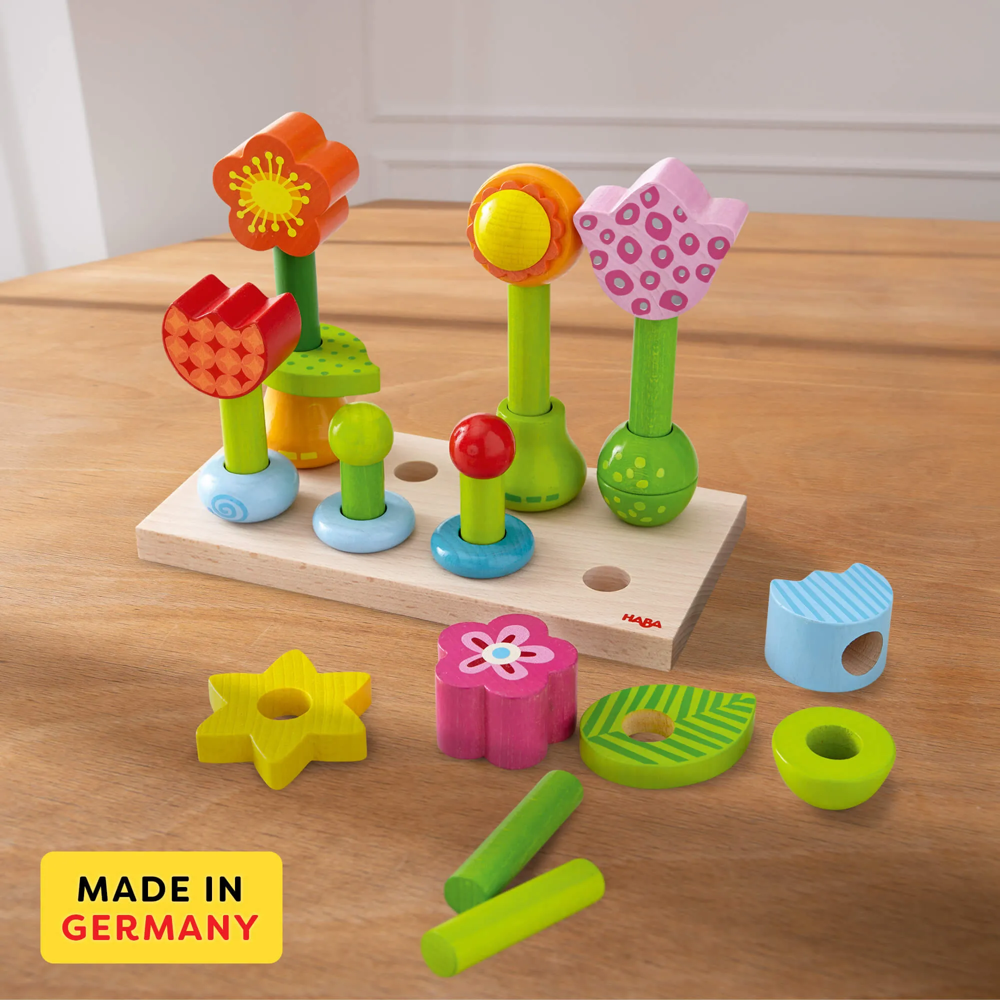 Flower Garden Wooden Sorting and Stacking Game