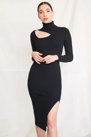 Forever 21 Knit Women's Cutout Turtleneck Sweater Winter Dress Black Forever 21