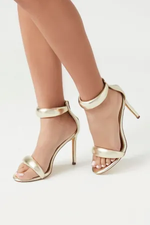 Forever 21 Women's Metallic Faux Leather/Pleather Stiletto Heels Gold Forever 21