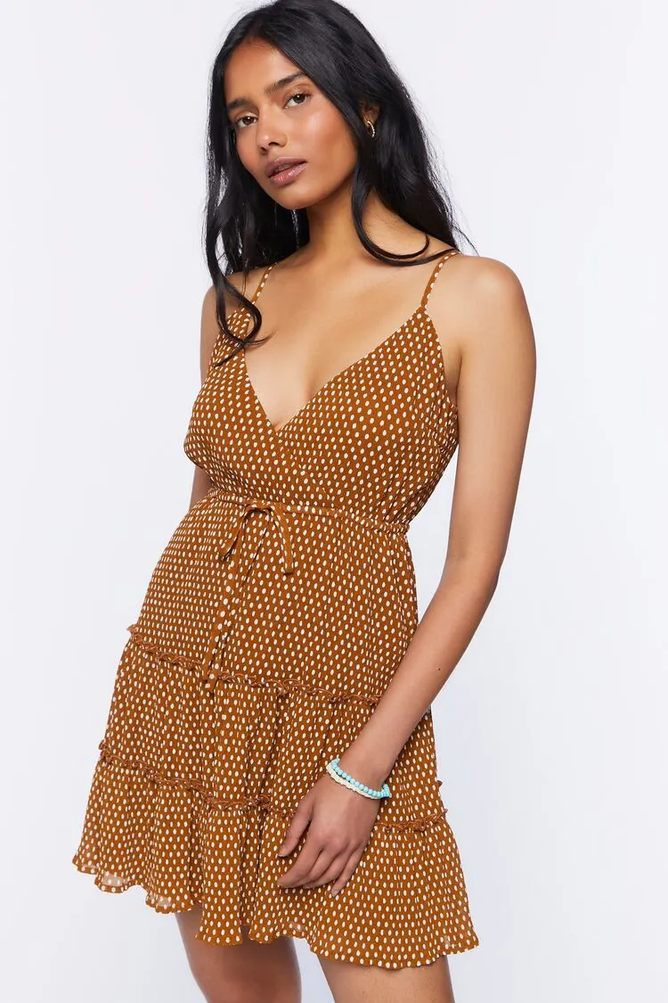 Forever 21 Women's Polka Dot Mini Cami Dress Brown/Cream Forever 21