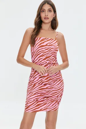 Forever 21 Women's Zebra Print Mini Dress Pink/Multi Forever 21