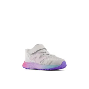 Fresh Foam Arishi v4 Bungee Lace with Top Strap - Grey Matter with Mid Century Pink and Lilac Glo - Toddlers