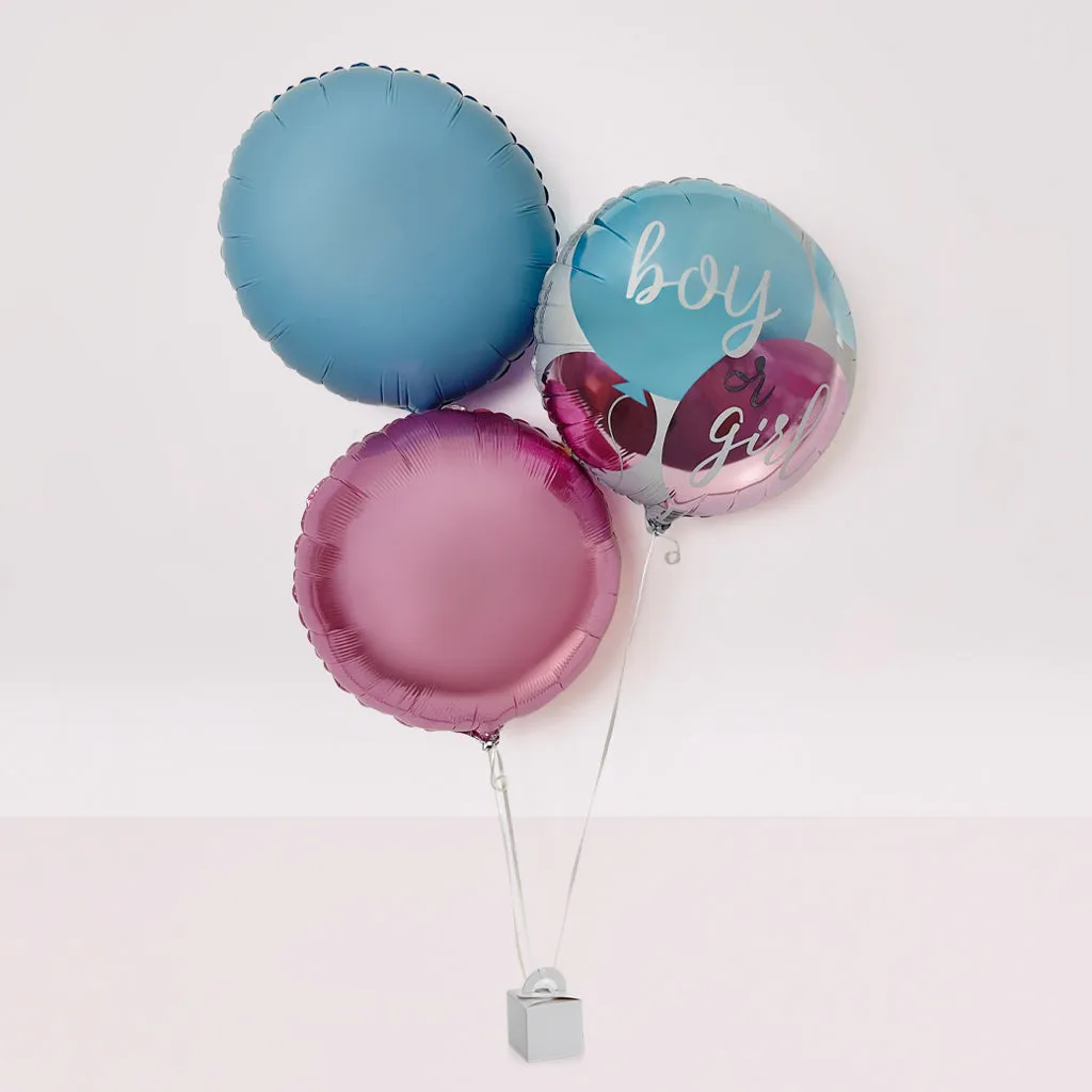 Gender Reveal Trio of Balloons