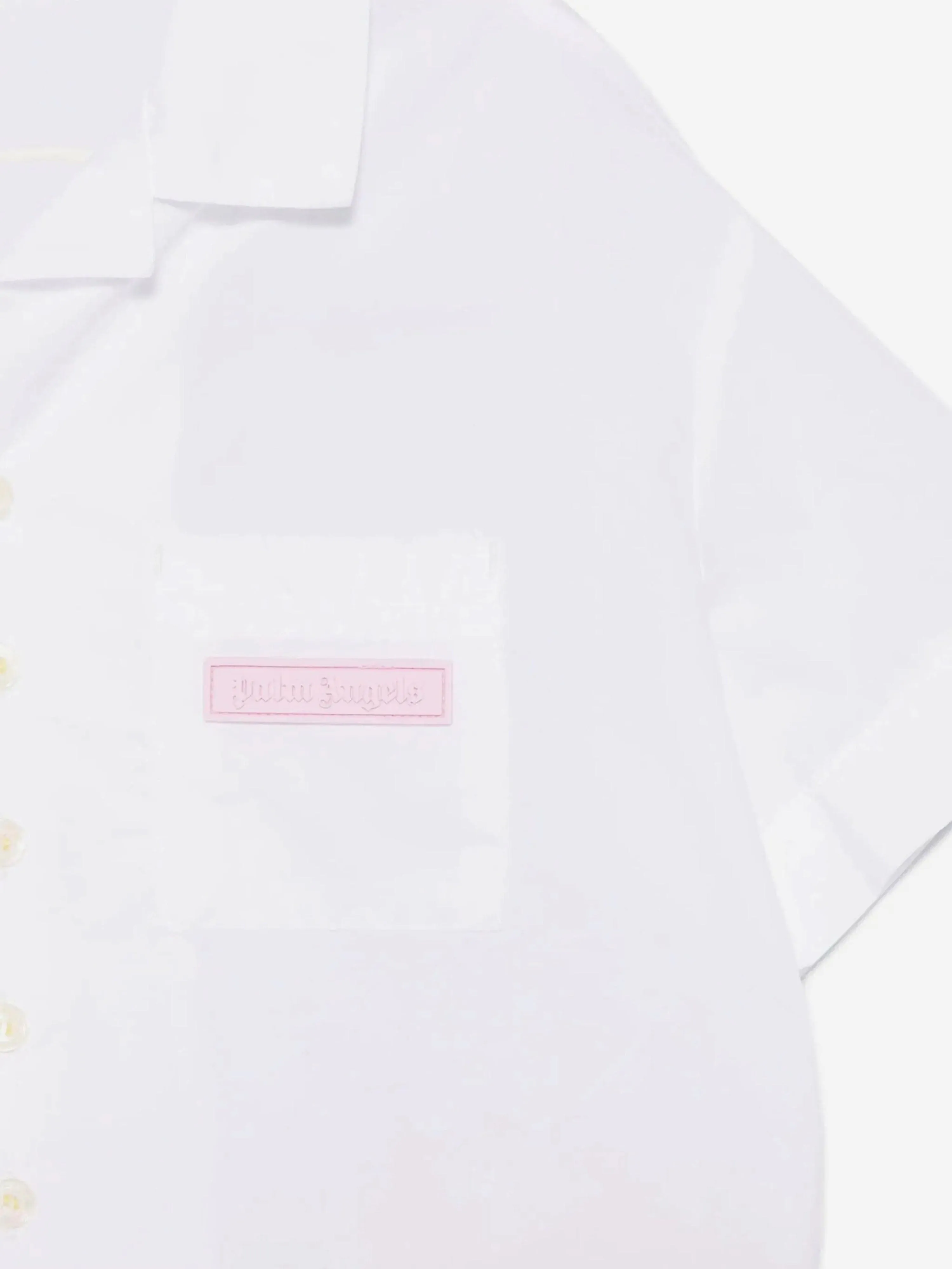Girls Bear Angel Cropped Shirt in White