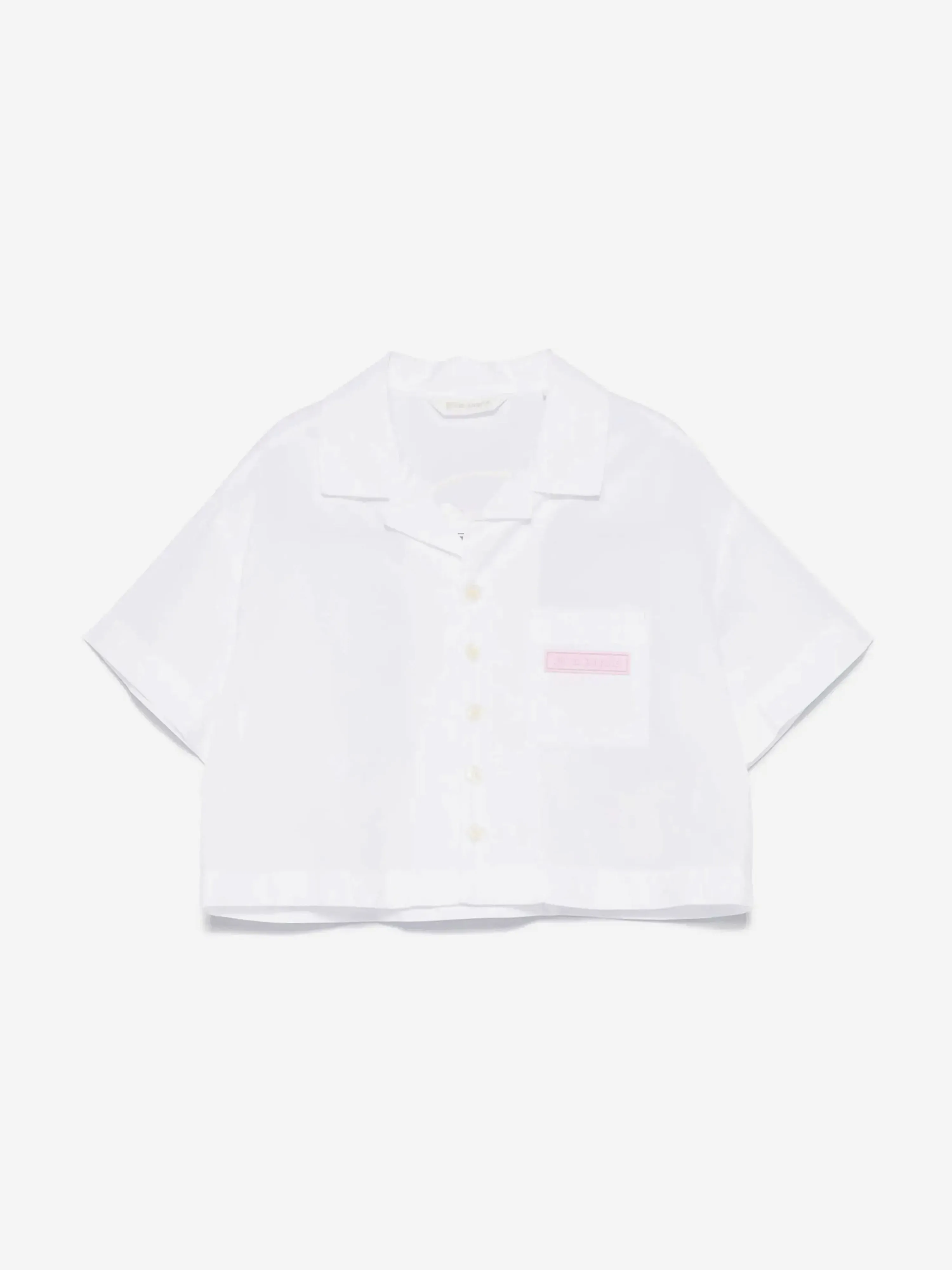 Girls Bear Angel Cropped Shirt in White