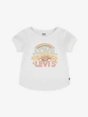 Girls Double Cuff T-Shirt in Beige