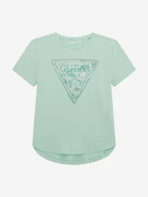 Girls High Low T-Shirt in Green