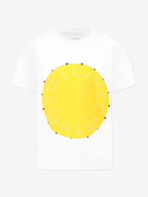 Girls Jewelled Logo T-Shirt in White