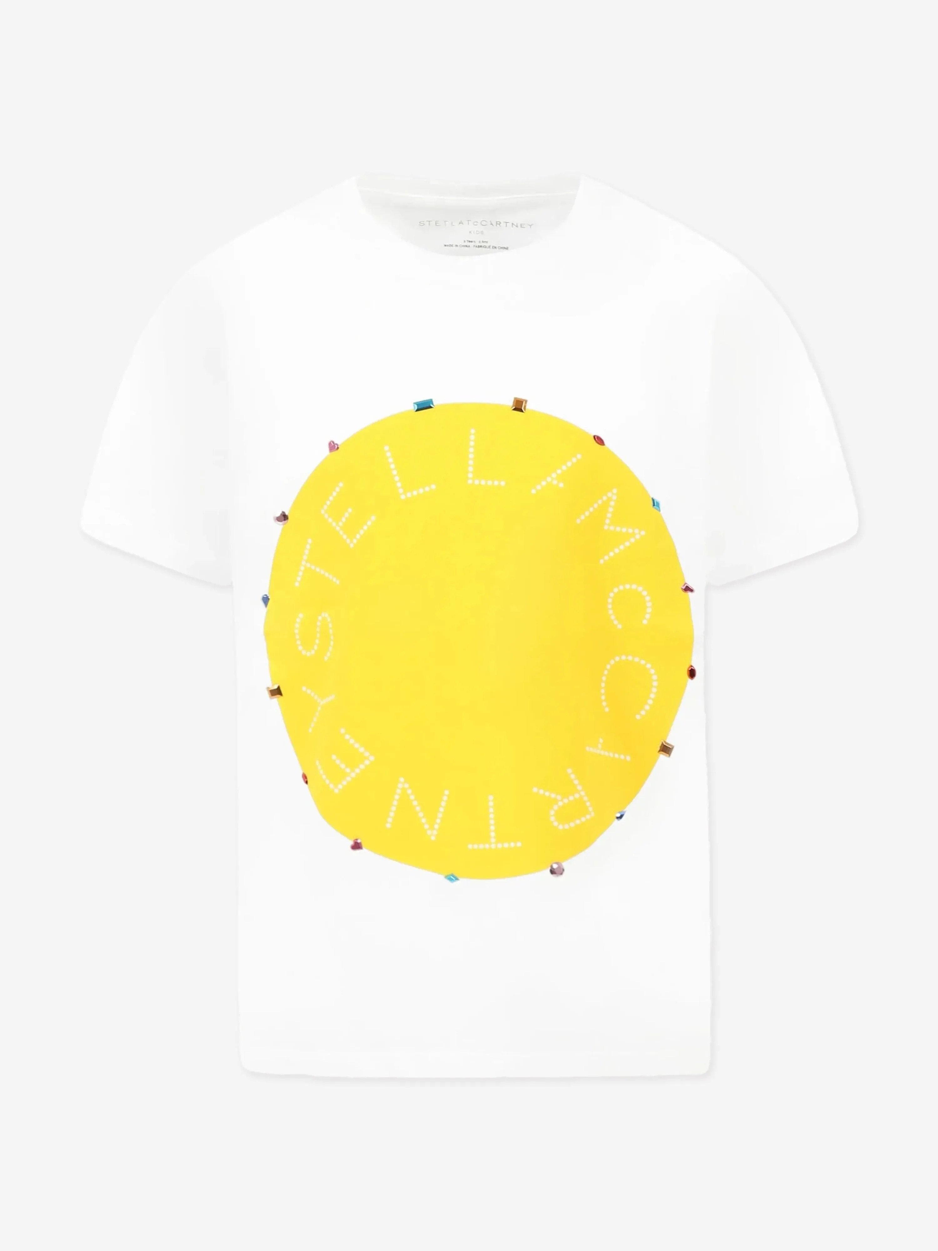 Girls Jewelled Logo T-Shirt in White