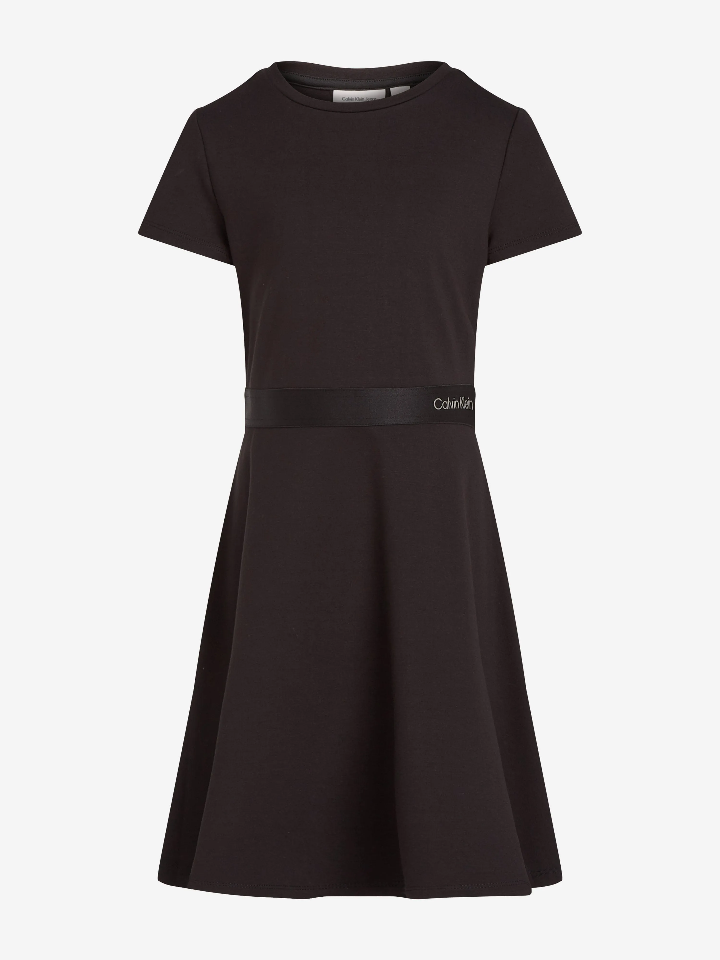 Girls Logo Tape Punto Dress in Black