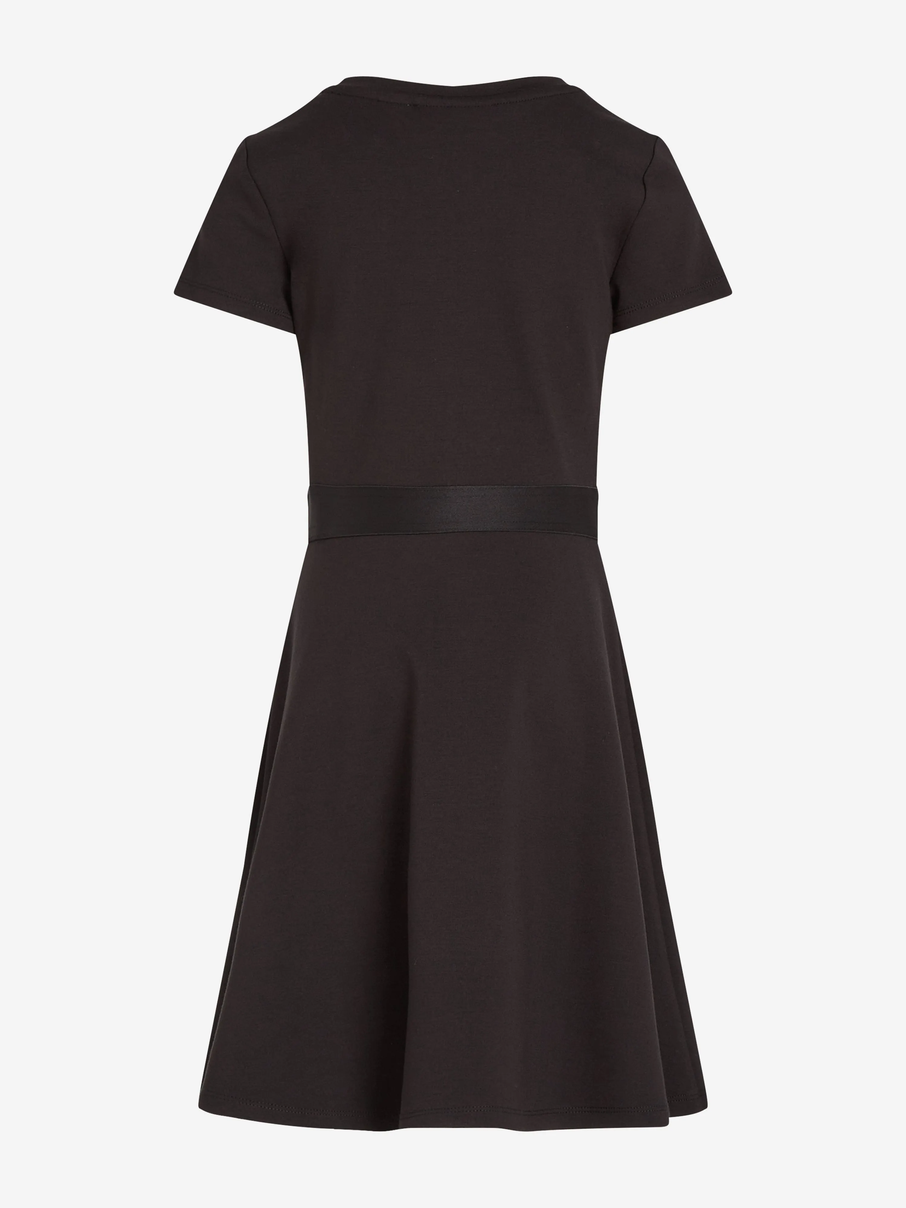Girls Logo Tape Punto Dress in Black