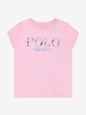 Girls Polo Logo T-Shirt in Pink