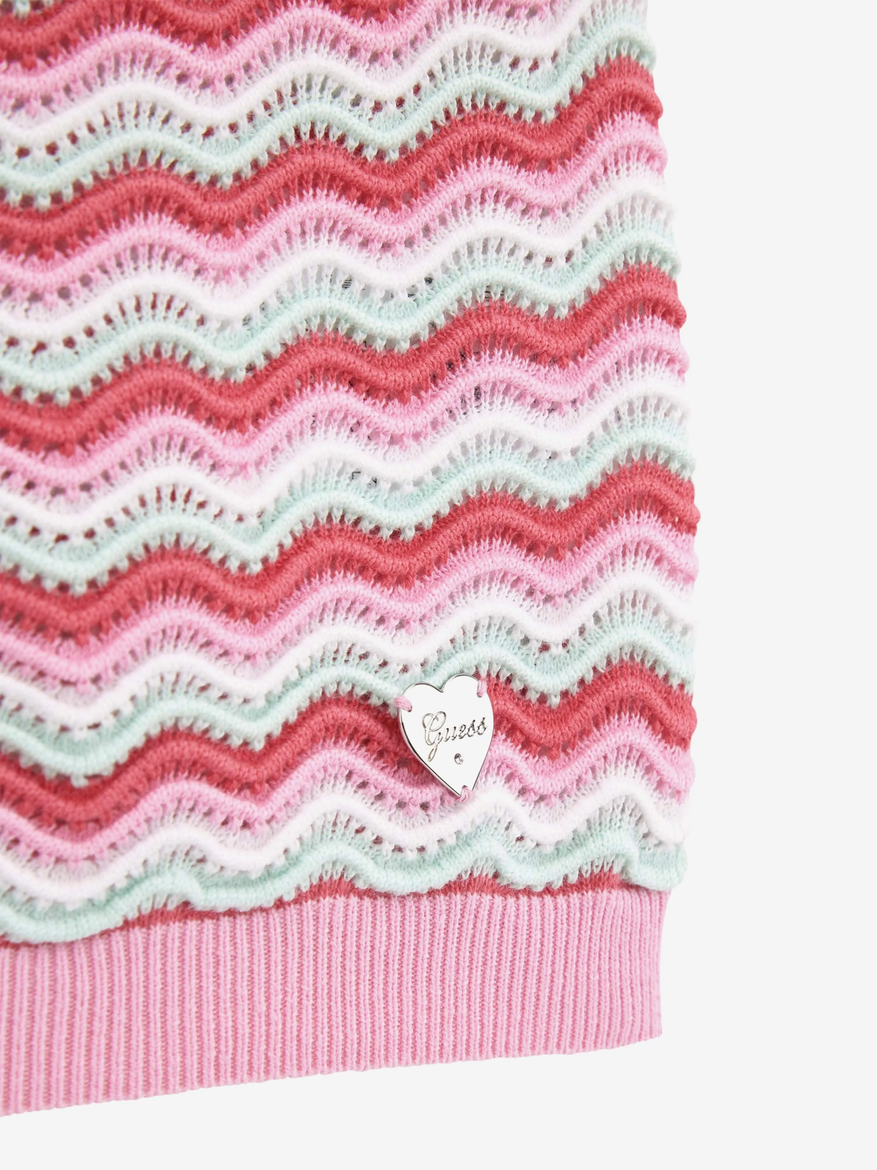 Girls Wavy Sweater Tank Top in Pink