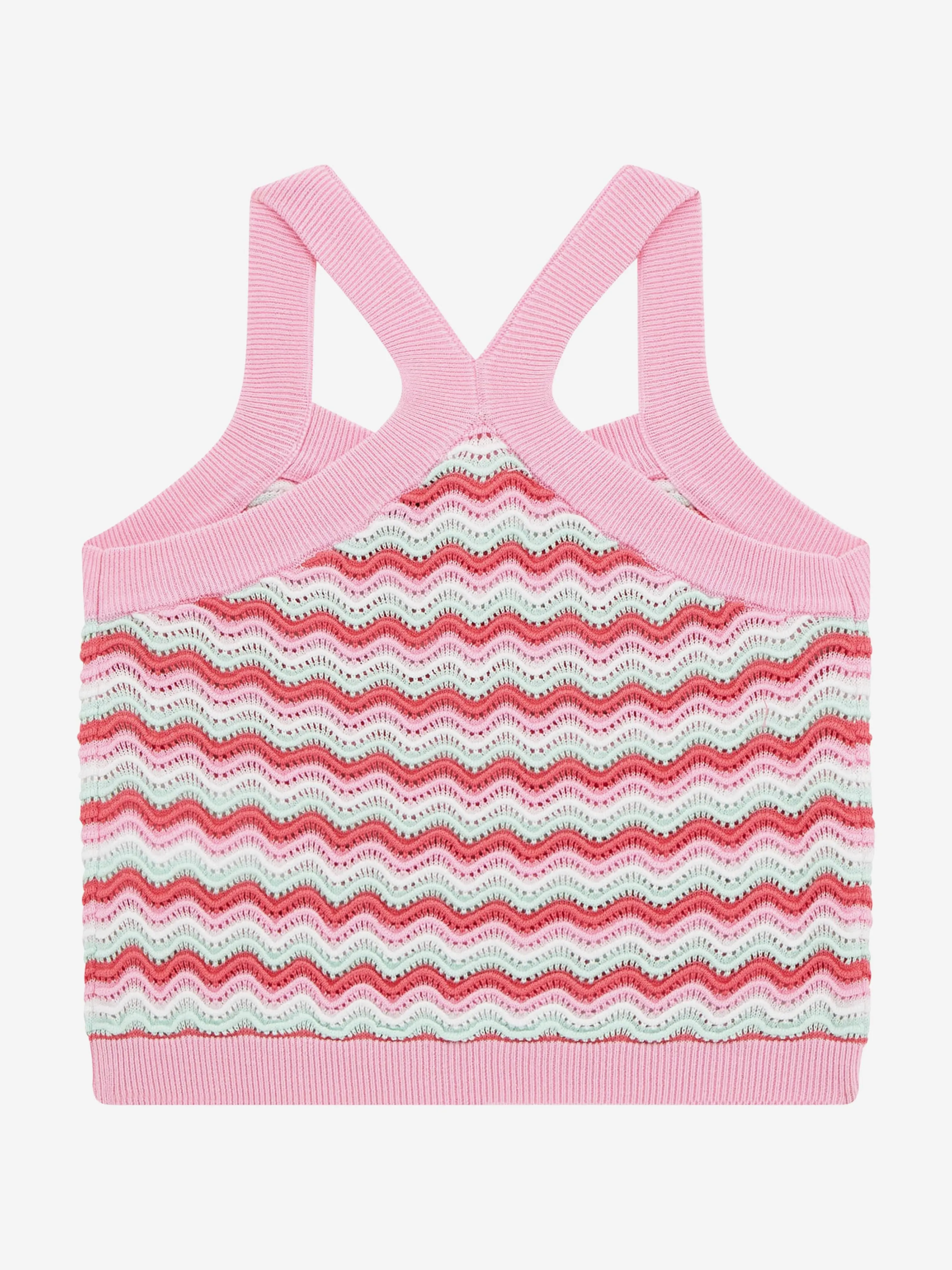 Girls Wavy Sweater Tank Top in Pink