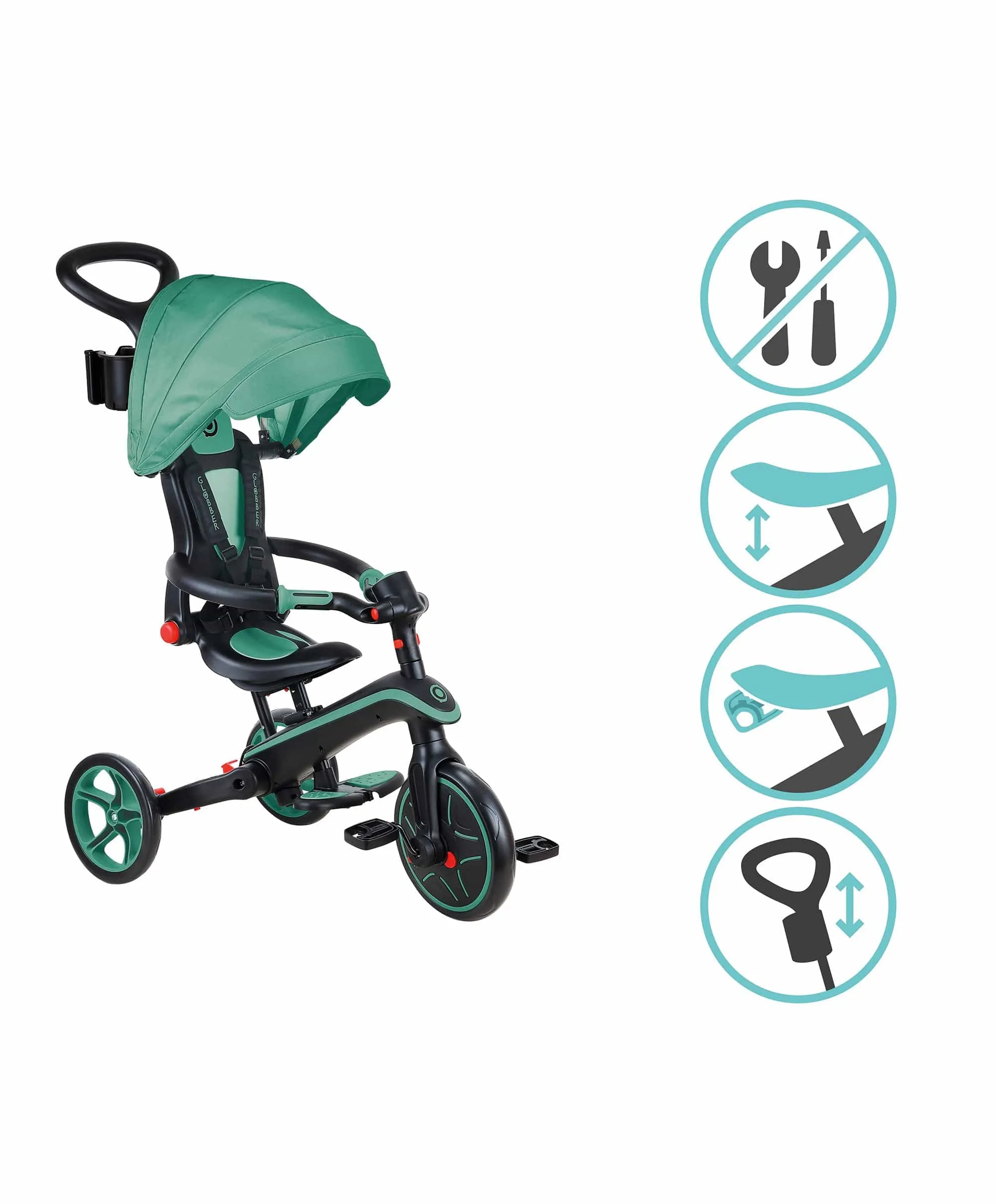 Globber Explorer Foldable 4-in-1 Trike - Olive