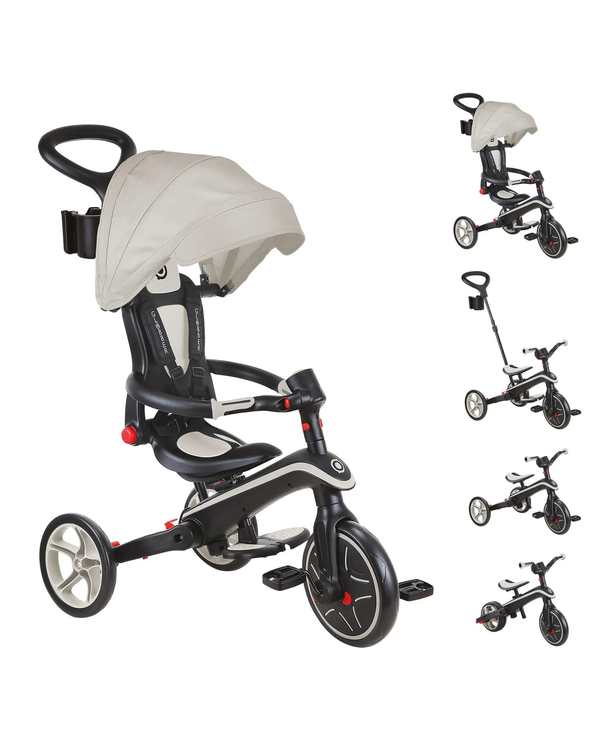 Globber Explorer Trike Foldable 4 in 1 - Taupe