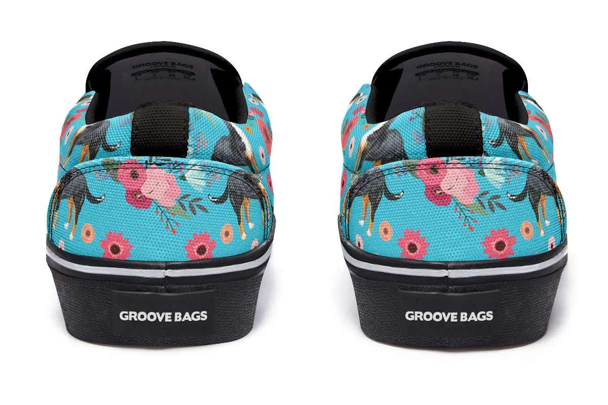 Greater Swiss Mountain Dog Flower Slip-On Shoes