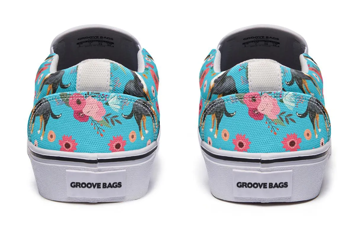 Greater Swiss Mountain Dog Flower Slip-On Shoes