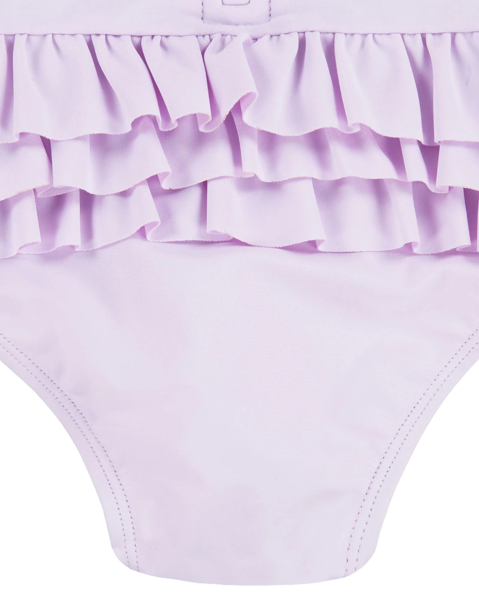 Hurley Clothing Girls Ruffle One Piece Swimsuit in Light Lavender