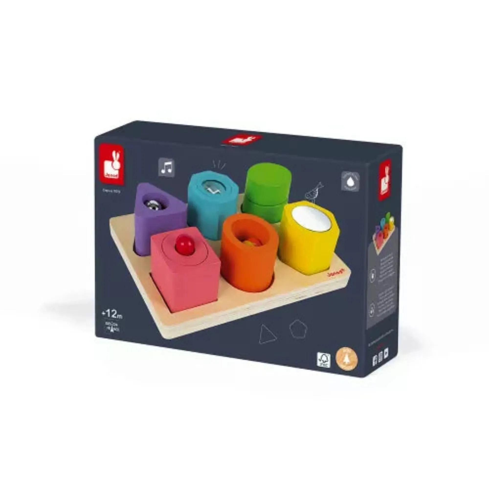 JANOD Shapes & Sounds 6-Block Puzzle