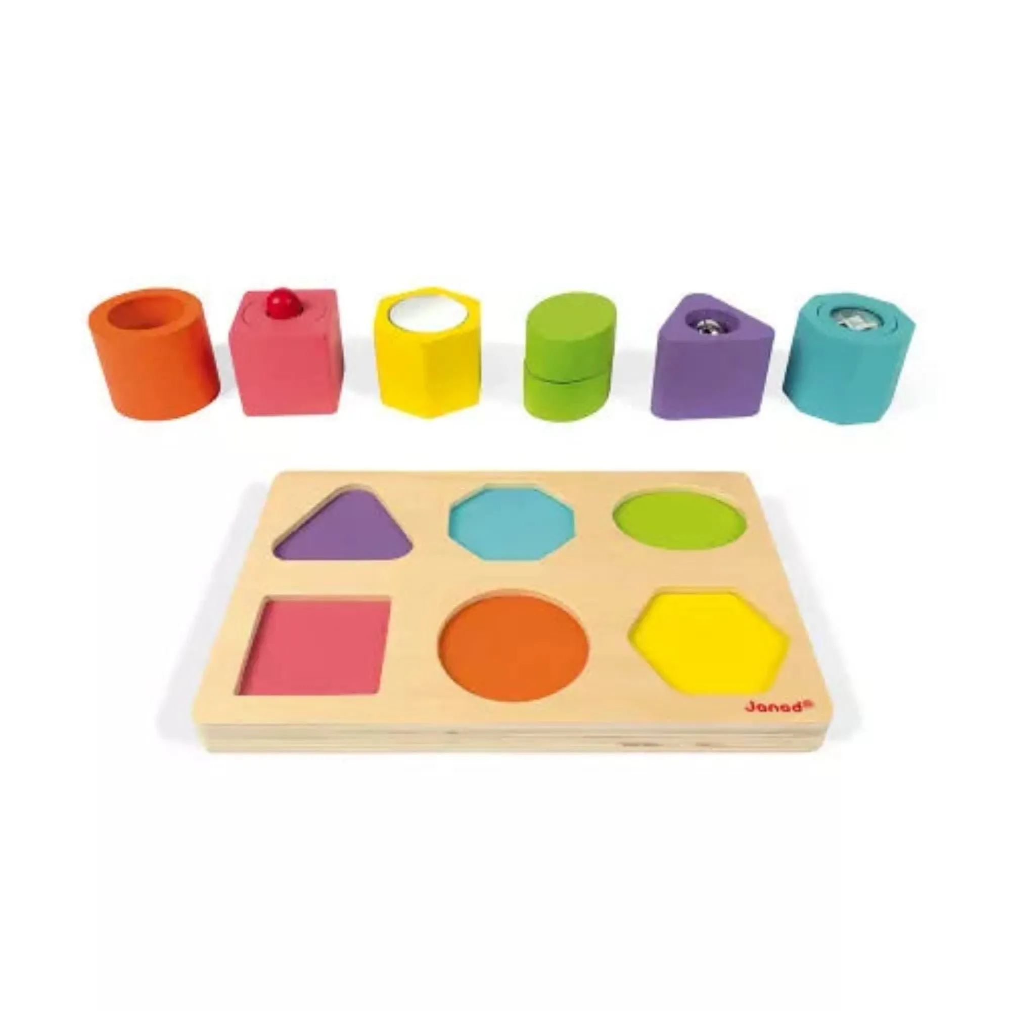 JANOD Shapes & Sounds 6-Block Puzzle