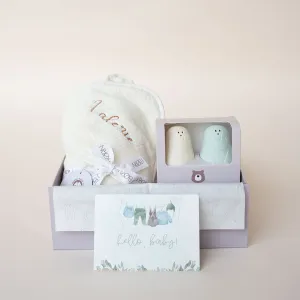 JBØRN Baby Gift Set | Organic Cotton Baby Hooded Towel & Bath Toys