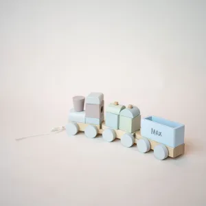 JBØRN Personalised Wooden Pull-Along Stacking Train Set