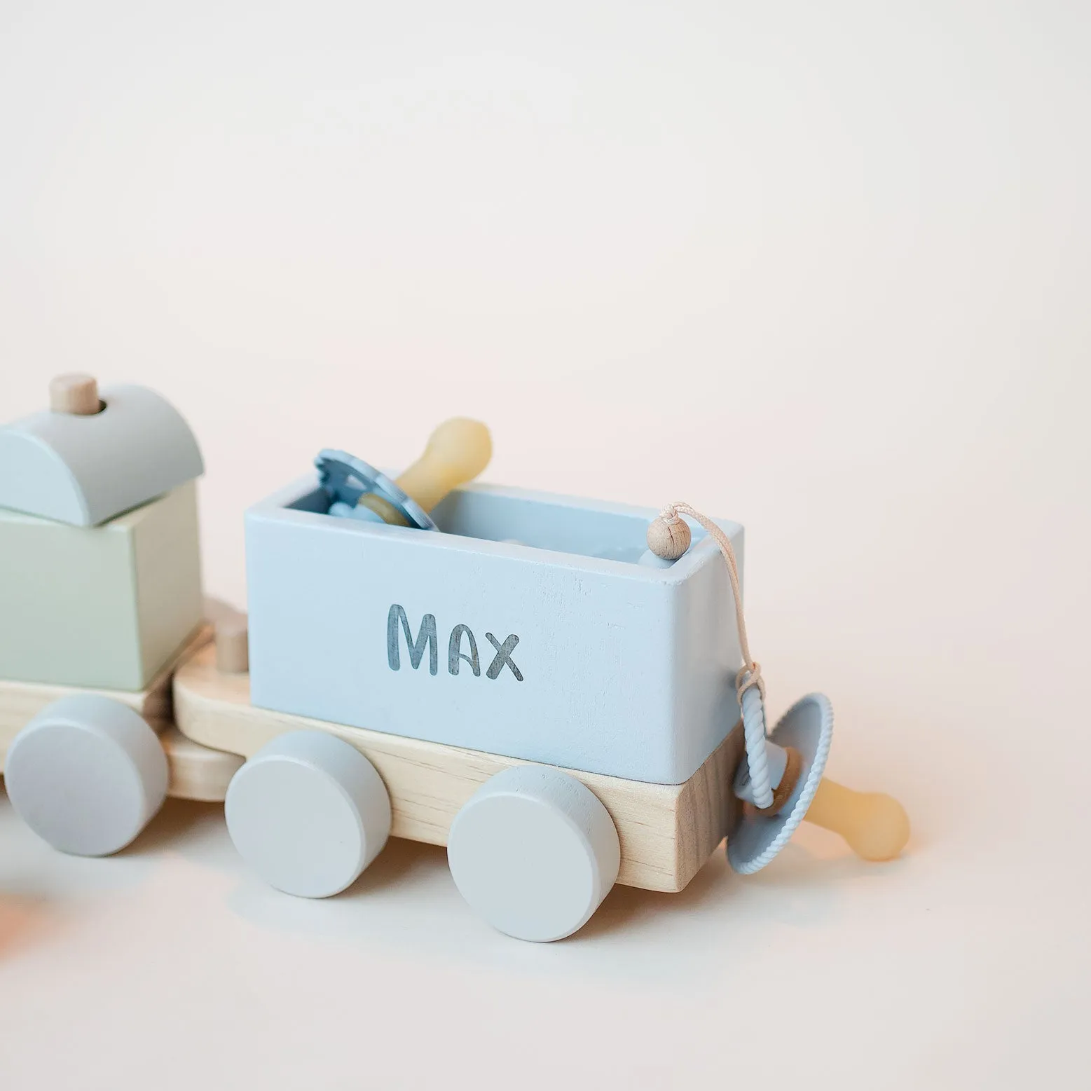 JBØRN Personalised Wooden Pull-Along Stacking Train Set