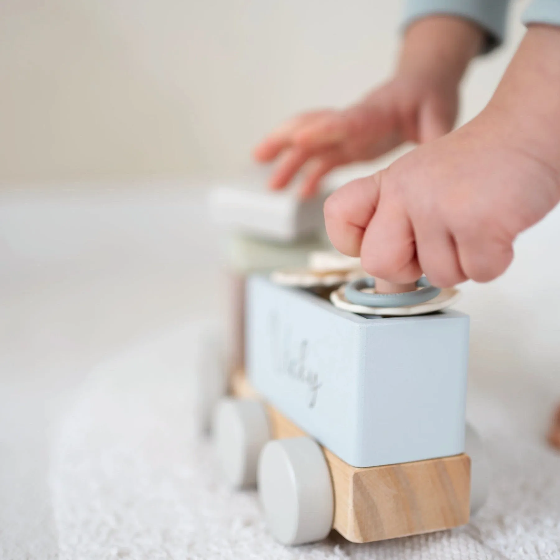 JBØRN Personalised Wooden Pull-Along Stacking Train Set
