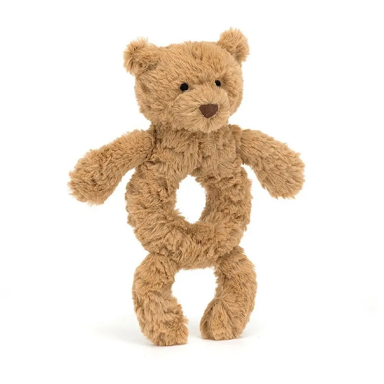 Jellycat Bartholomew bear ring rattle