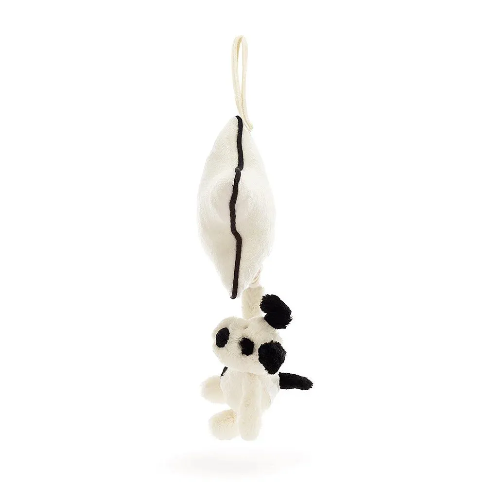 Jellycat bashful black & cream puppy musical pull