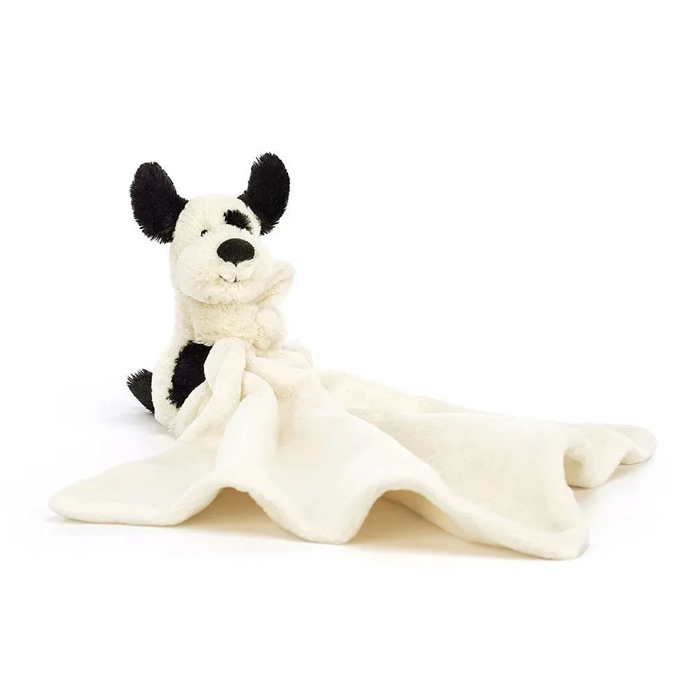 Jellycat bashful black & cream puppy soother
