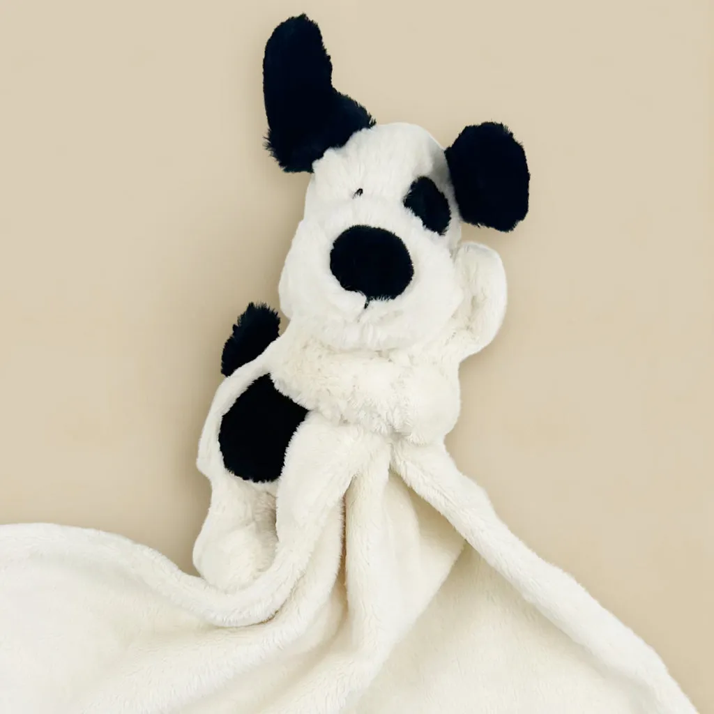 Jellycat Bashful Black and Cream Puppy Soother and If I Were A Puppy Board Book