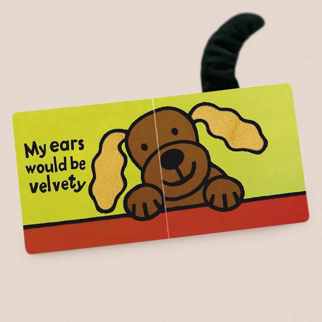 Jellycat Bashful Black and Cream Puppy Soother and If I Were A Puppy Board Book