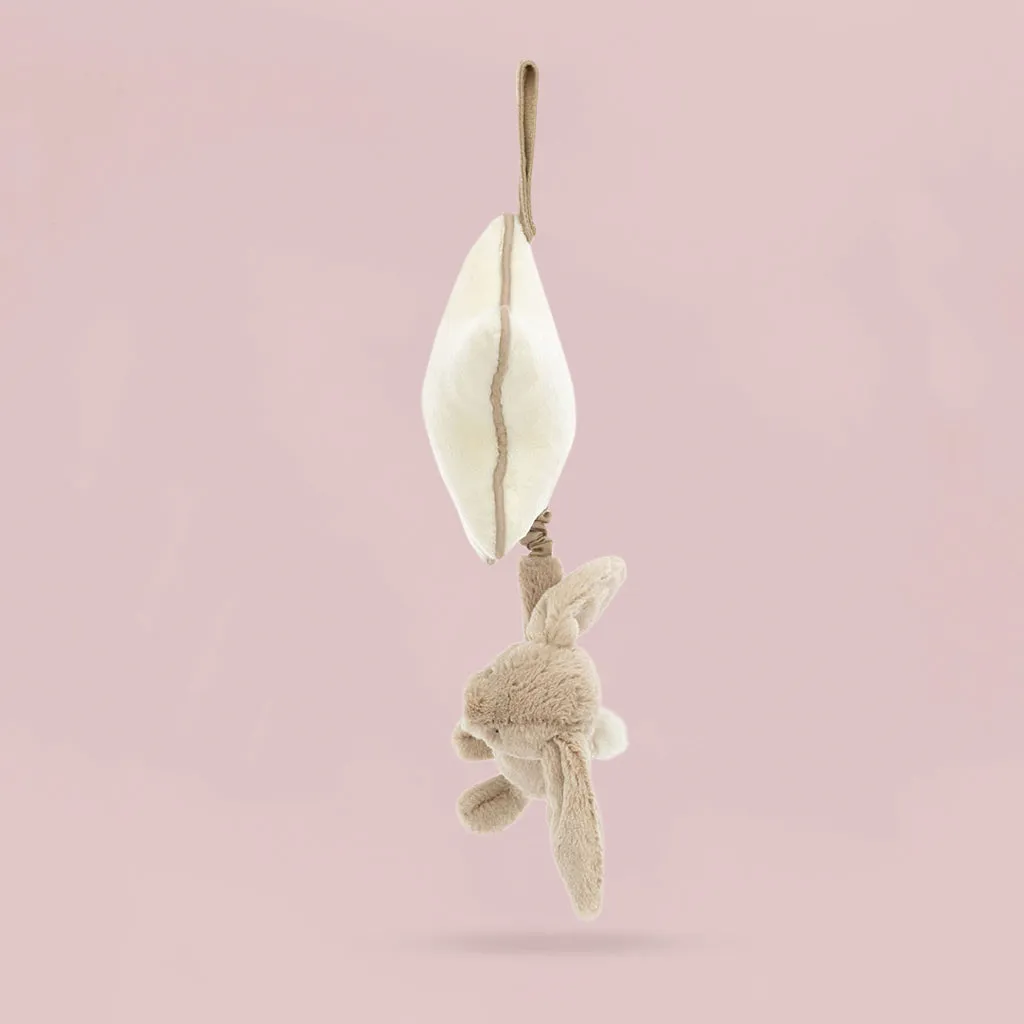 Jellycat Bashful Bunny Musical Pull, Beige