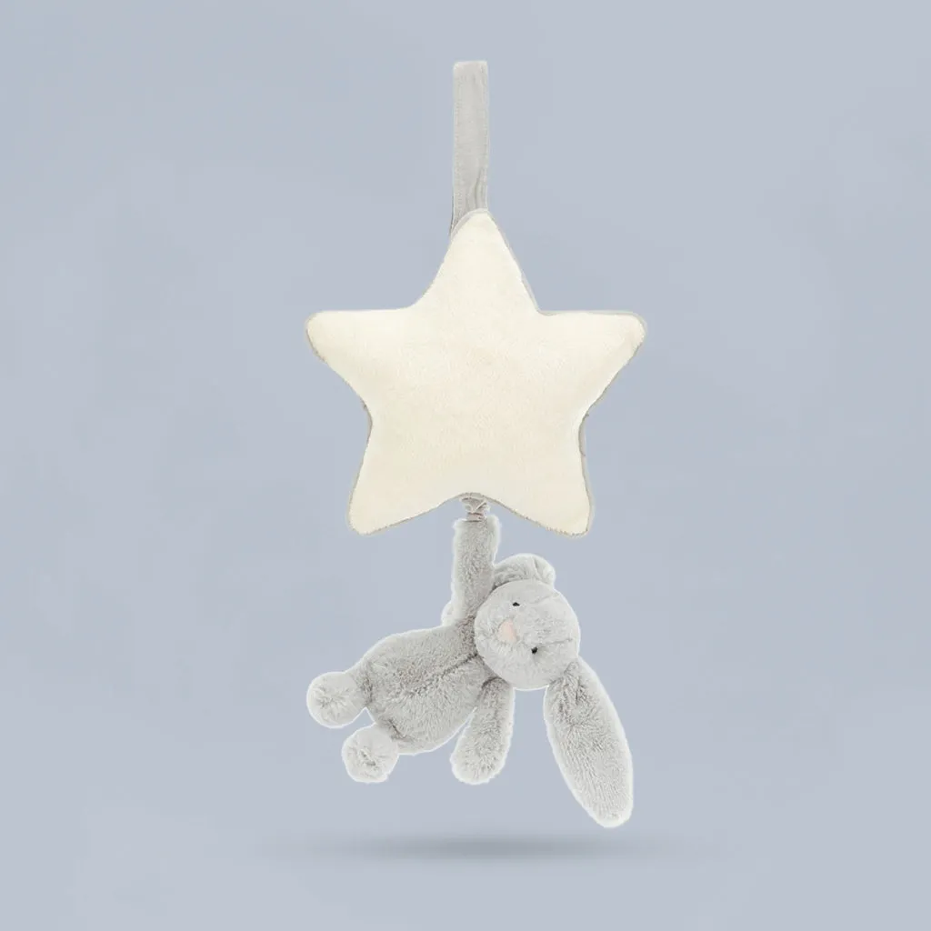 Jellycat Bashful Bunny Musical Pull, Silver