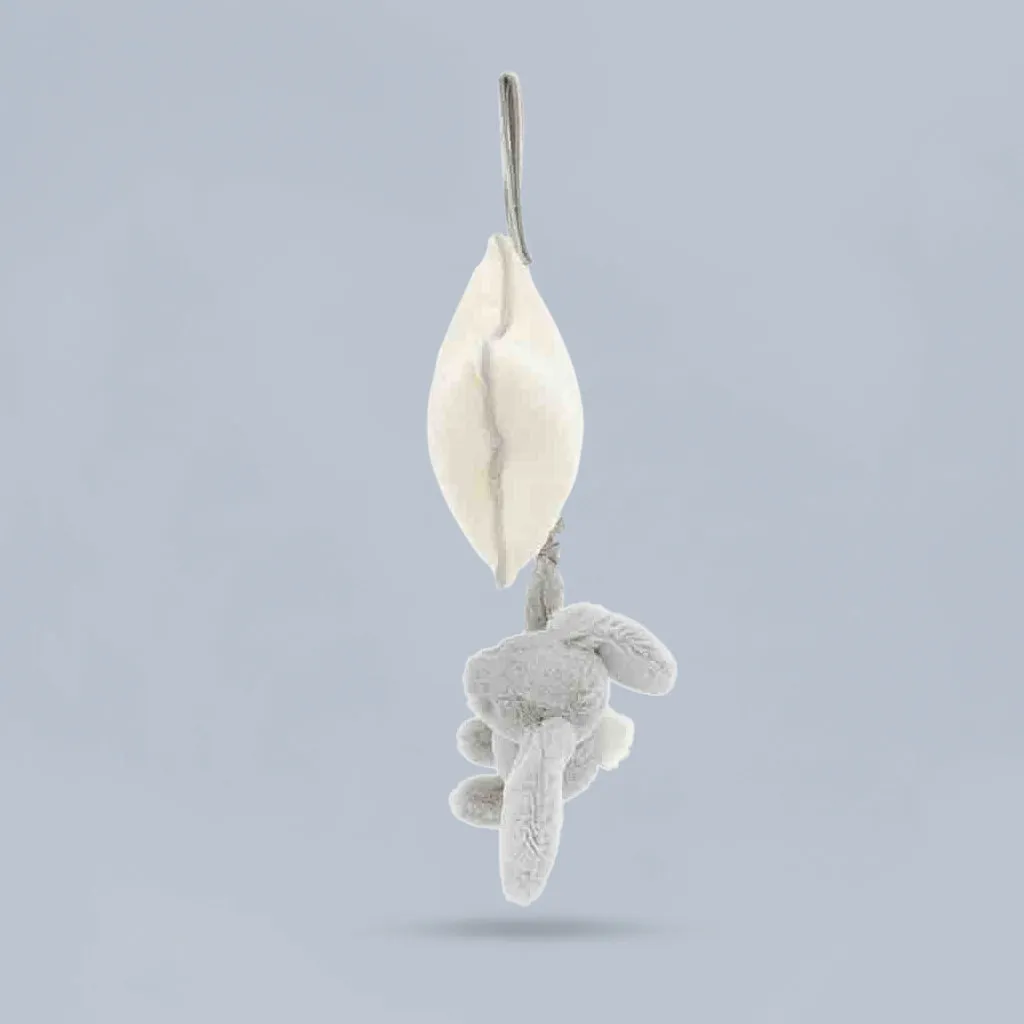 Jellycat Bashful Bunny Musical Pull, Silver